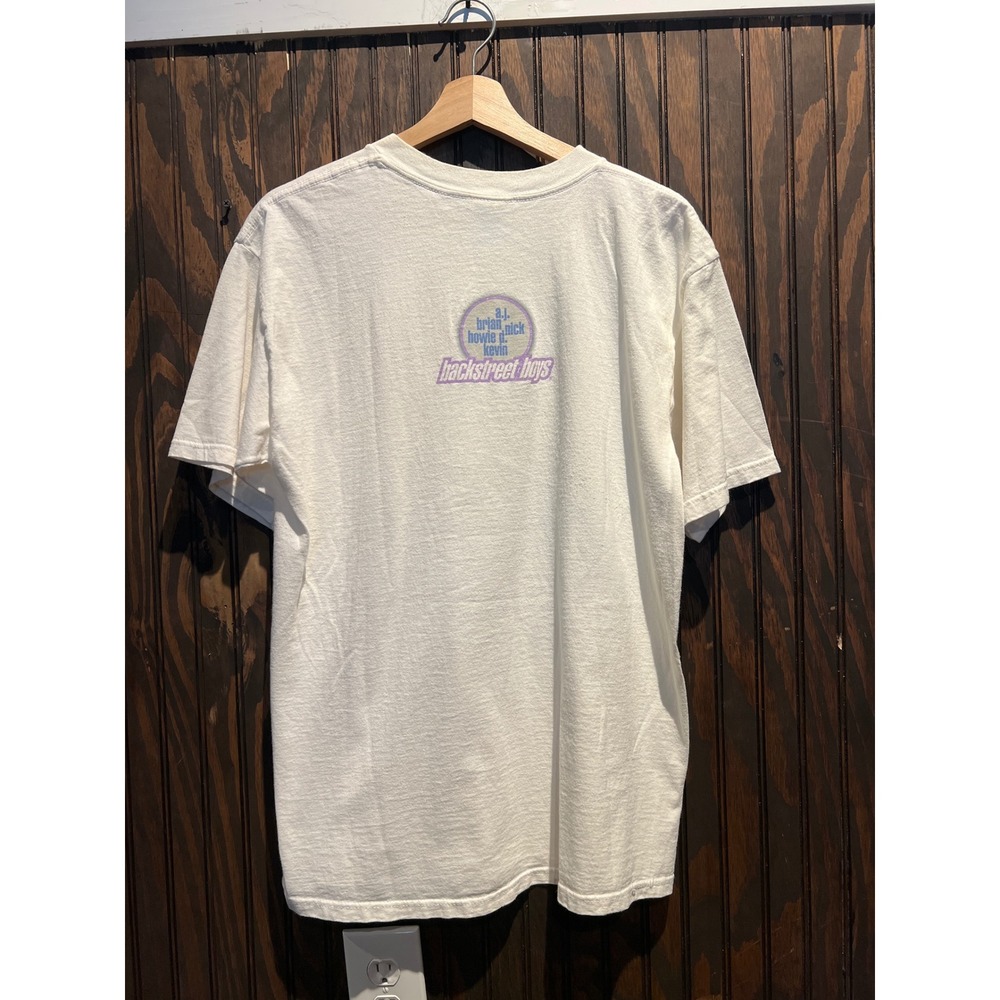 Vintage Backstreet Boys 90s Graphic T-Shirt White Cotton Heritage Large 21x28 - Picture 2 of 3
